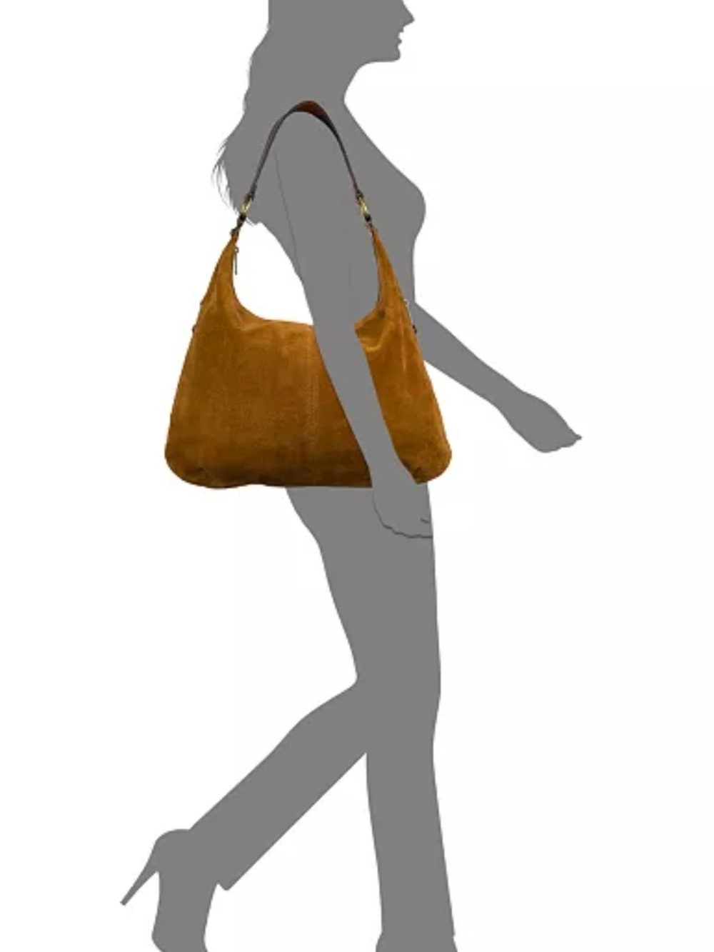 Patricia Nash Cognac Brown Suede Hobo Shoulder Bag With Leather Strap. NWT - Picture 6 of 11